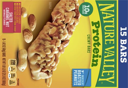 Nature Valley Protein Granola Bars, Salted Caramel Nut, Snack Bars, 15 ct, 21.3 OZ (Pack of 2)