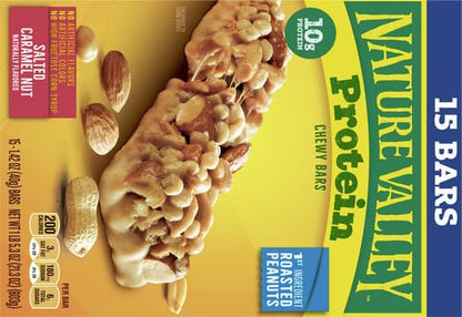 Nature Valley Protein Granola Bars, Salted Caramel Nut, Snack Bars, 15 ct, 21.3 OZ (Pack of 2)