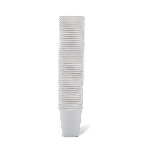 Amazon Basics Compostable Coffee Cups, 8 Ounces, Paper, 1000 Count (Pack of 1), White
