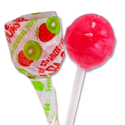 Dum Dums Strawberry Kiwi Lollipops - Bulk Candy Box with Lollipops Individually Wrapped, Single Flavor Gourmet Suckers - 50 Count