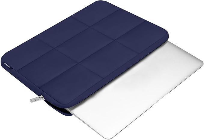 MOSISO 13-14 inch Laptop Case, 13.3 inch Puffy Laptop Sleeve Compatible with MacBook Air 13 13.3 13.6/Pro 13/14, HP, Dell, ASUS, Lenovo, Rectangle Quilted Puffer Computer Bag for Women, Navy Blue
