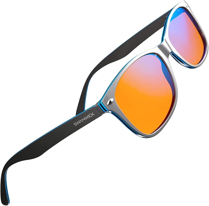 Swanwick Blue Light Blocking Glasses for Women, Men. Sleep Aid. Anti Eyestrain Headache for Computer, Gaming, TV, UV Glare