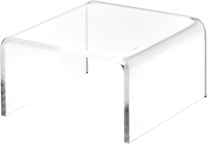 Plymor Clear Acrylic Short Square Display Riser, 1.5" H x 3" W x 3" D (1/8" thick) (12 Pack)