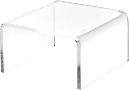Plymor Clear Acrylic Short Square Display Riser, 1.5" H x 3" W x 3" D (1/8" thick) (12 Pack)