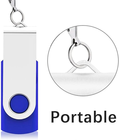 Generic 10 Pack 4GB USB Flash Drive, Thumb Drives Memory Stick Swivel Jump Drive for Home & Office Use(10Pack Blue, 4GB)