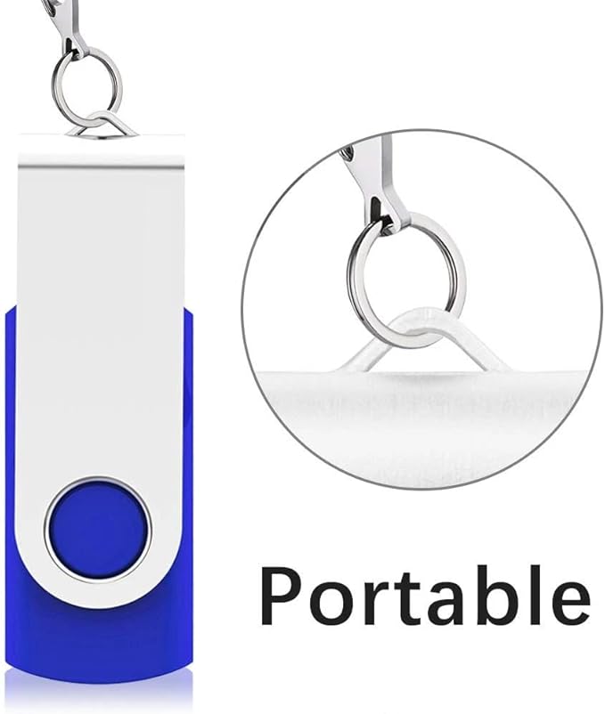 Generic 10 Pack 2GB USB Flash Drive, Thumb Drives Memory Stick Swivel Jump Drive for Home & Office Use(10Pack Blue, 2GB)