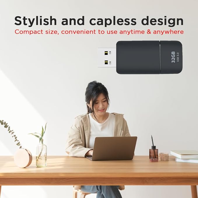 GIGASTONE 32GB Flash Drive (60 Pack) Z60NB USB 3.2 Gen 1, Ultra Fast, Retractable Capless Slider Design, Data Storage, Backup for PC/Mac/TV/Car Audio, USB 2.0/3.0/3.1 Compatible (Random Color)