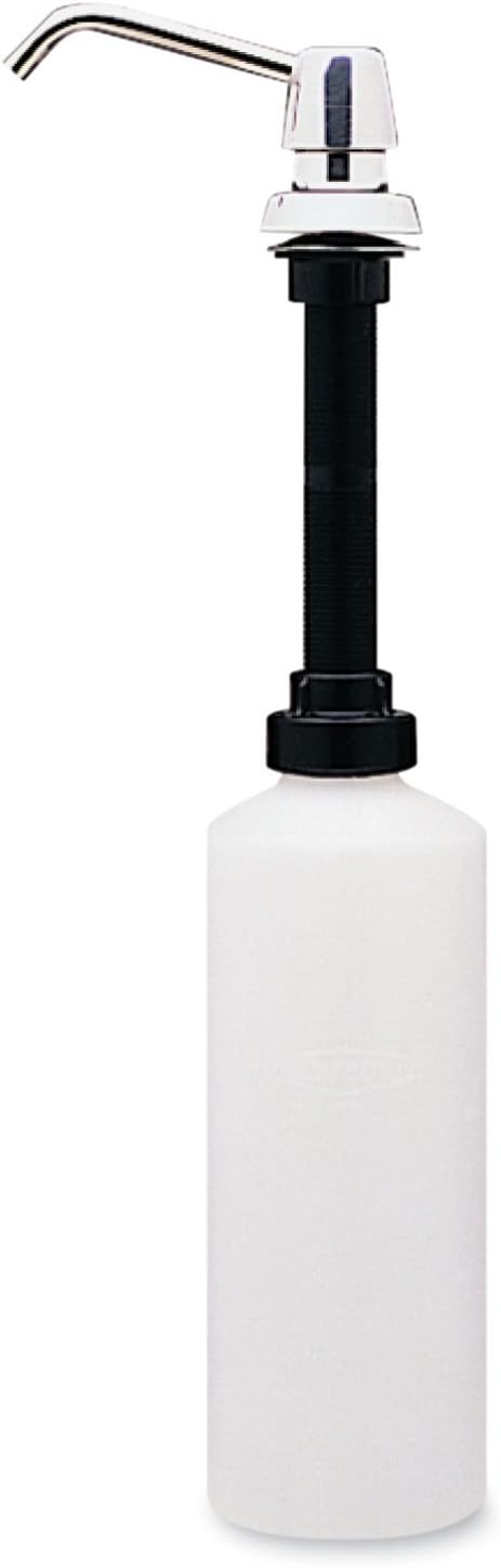 Bobrick B-822 Manual Top Fill Liquid Soap Dispenser 34 fl oz. (1L) Liquid Soap Capacity, 4- Inch Free-Turning Spout for Public Restroom Countertops, Chrome Finish