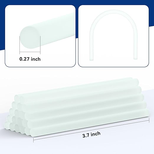 20-Pack Light Blue Hot Melt Glue Sticks, 0.27″ Dia × 3.7″ Long – Multi-Purpose Adhesive for Crafting, Woodworking, Decoration & Repair