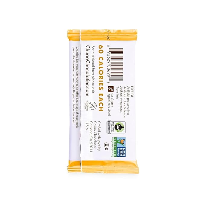 Chuao Chocolatier Honeycomb Dark Chocolate Mini Bars | Gourmet Honey No Preservatives | For Gift Baskets, Gifts for Women, Men, Thank You, Care Package | 24 Pack