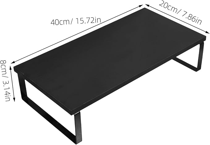 Sewroro Convenient Monitor Riser Stand for Desk Computer Laptop with Stable Practical Design for Home Office Study Black Display Base Providing Comfortable Viewing Height