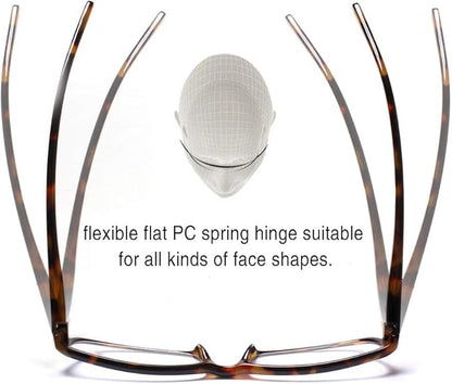 Henotin 5-Pack Reading Glasses Blue Light Blocking Anti Eyestrain Computer Reading Glasses for Women and Men Readers (5 Pack Tortoise, 4.00, Diopters)
