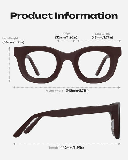 Blue Light Blocking Glasses - Anti Glare & Eyestrain, 99% Filter, Lightweight Acetate Frame for Gaming/Office/Reading