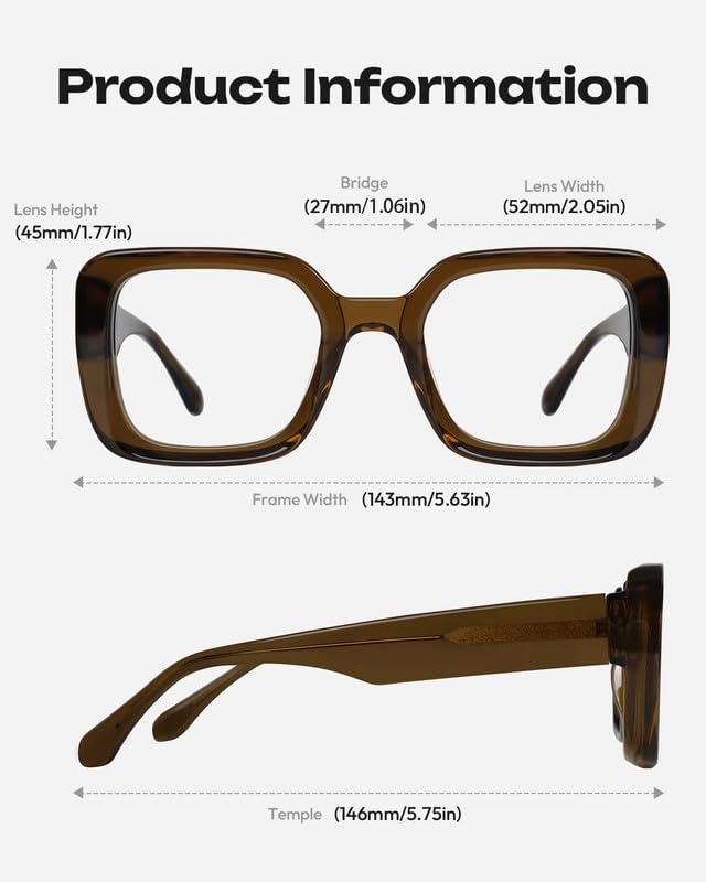 Blue Light Blocking Glasses - Anti Glare & Eyestrain, 99% Filter, Lightweight Acetate Frame for Gaming/Office/Reading