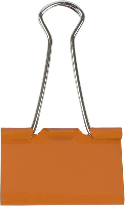JAM PAPER Colorful Binder Clips - Large - 1 1/2 Inch (41 mm) - Orange Binderclips - 12/Pack
