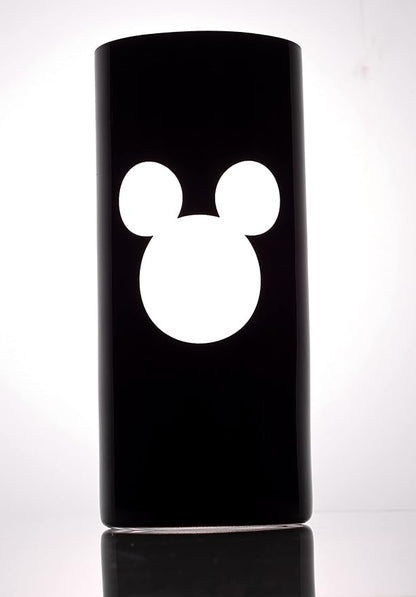 JoyJolt Disney Luxury Mickey Mouse Highball Glasses Set of 2 European Crystal Bar Glasses, Cocktail Glasses. Premium Xmas Disney Stuff, Gifts and Cups. 17oz Black Drinking Glasses, Disney Tumbler