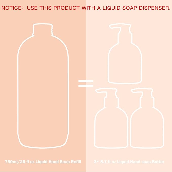 ROMIIE ZOI Liquid Hand Soap Refill, Honeysuckle, Gentle & Moisturizing Formula, 750 ML/ 26 FL OZ