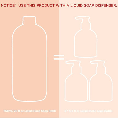 ROMIIE ZOI Liquid Hand Soap Refill,Bamboo,Gentle & Moisturizing Formula for Home & Kitchen, 750ML/26 FL OZ