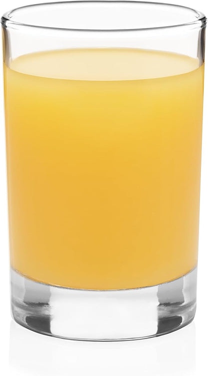 Libbey Fruit Juice Glasses, Heavy Base Glass Drinking Glasses Set of 8, Breakfast Juice Cups, Everyday Clear Drinking Glass Set for Cold Drinks