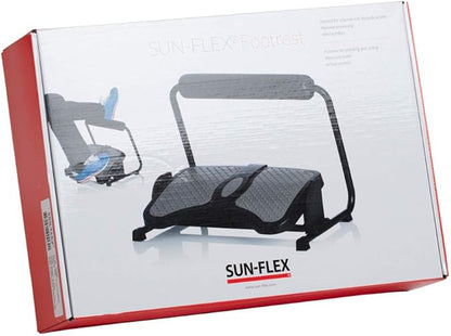 SUN-FLEX Ergonomic Height Adjustable Office Footrest Under Desk at Work for Sitting and Standing,Intuitive Foot Stool and Leg Rest for Standing Desk (Black)