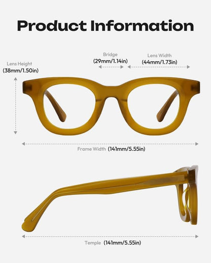 Blue Light Blocking Glasses - Anti Glare & Eyestrain, 99% Filter, Lightweight Acetate Frame for Gaming/Office/Reading