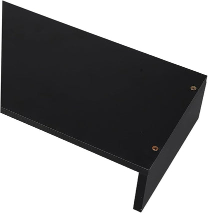 Minimalist Wood Monitor Stand Desk Riser with Anti-slip Surface Ergonomic Computer and Notebook Riser Shelf for Desktop Laptop Printer Sturdy Organizer for Office Workspace Black
