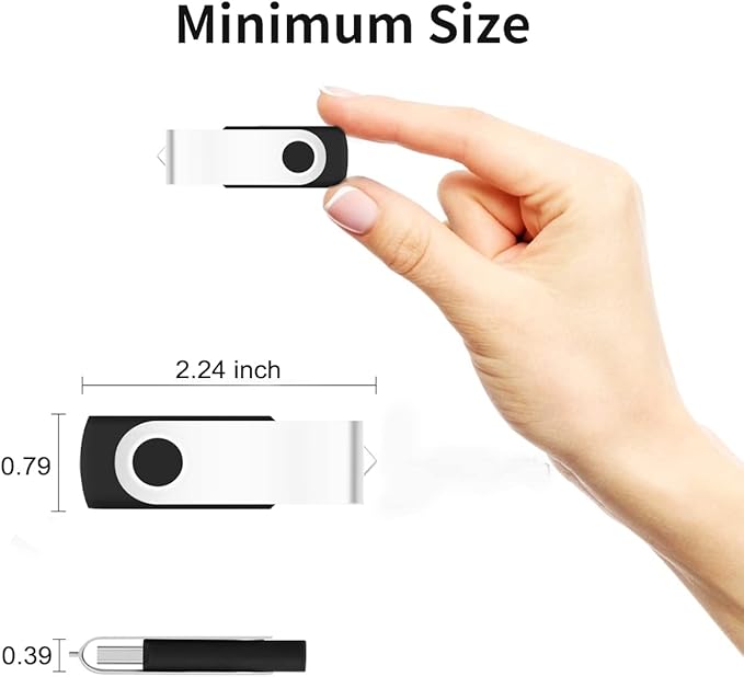 8GB Bulk Flash Drives 100 Pack, EASTBULL USB 2.0 Flash Drive Bulk Thumb Drive Pack Memory Stick Swivel Pen Drives (Black)