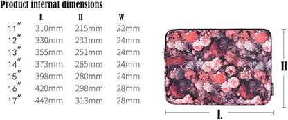 Laptop Sleeve 14 Inch,Waterproof Protective Notebook Case Briefcase Carrying Bag Compatible with MacBook,Acer,Asus, Dell,Lenovo,Microsoft,HP Laptop Cover (Red Flowers, 15 inch)