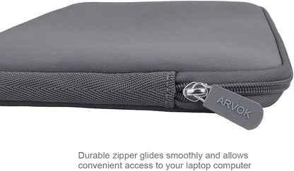 Arvok 17-17.3 Inch Laptop Sleeve Multi-Color & Size Choices Case/Water-Resistant Neoprene Notebook Computer Pocket Tablet Briefcase Carrying Bag/Pouch Skin Cover for HP/Dell/Lenovo/Asus/Acer, Grey