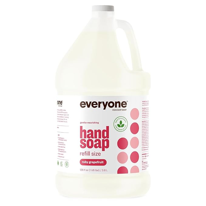 Everyone Liquid Hand Soap Refill, 1 Gallon, Ruby Grapefruit, made with Essential Oils for kitchen and bathroom