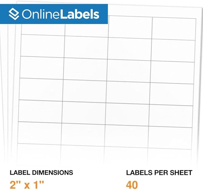 2 x 1 Rectangle Barcode Labels - Pack of 200,000 Labels, 5,000 Sheets - Inkjet/Laser Printer - Online Labels