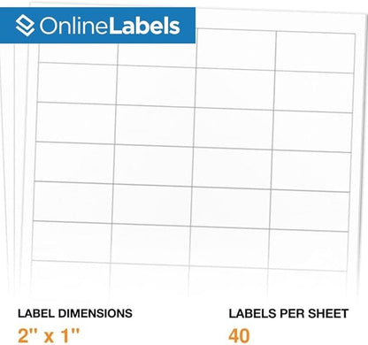 2 x 1 Rectangle Barcode Labels - Pack of 200,000 Labels, 5,000 Sheets - Inkjet/Laser Printer - Online Labels