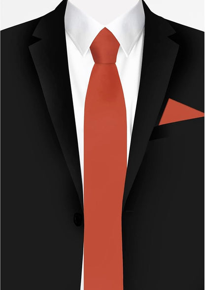 Jacob Alexander Men's Slim Width 2.75" Solid Color Tie