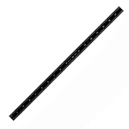 PEC Tools 18-Inch Flexible Stainless Steel Mechinist Ruler, High-Contrast Black Chrome Finish, 3R Graduation (1/32", 1/64", 1/10", 1/50"), Trusted by Professionals, Made in USA