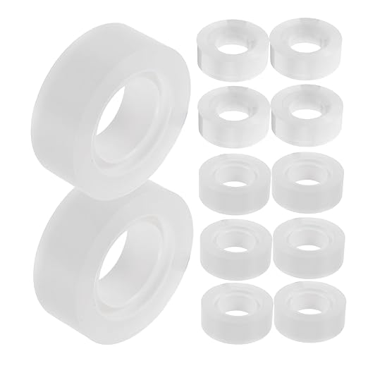24 Rolls Transparent Adhesive Tape Refills Strong Stickiness Clear Stationery Tape for School Office Crafts Document Fixing