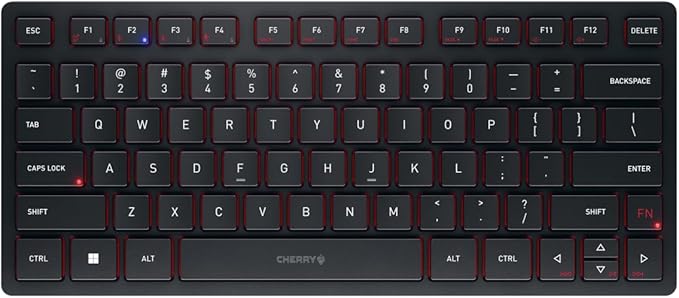 Cherry KW 9200 Mini Wireless Rechargable Compact Keyboard. with Bluetooth 5.0 and Wired Connectivity