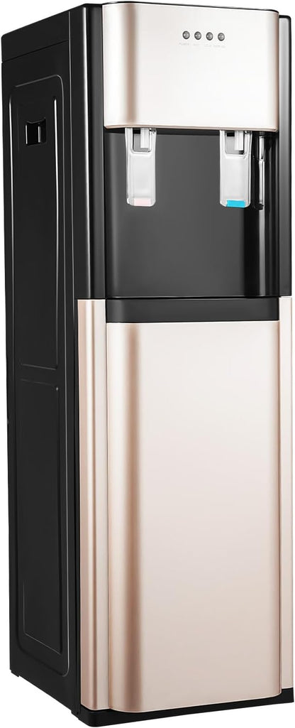 Bottom Loading Water Cooler, Hot & Cold Water Dispenser for 5 Gallon Bottles, Standing Water Coolers for Homes, Kitchens, Offices, Dorms (Gold)