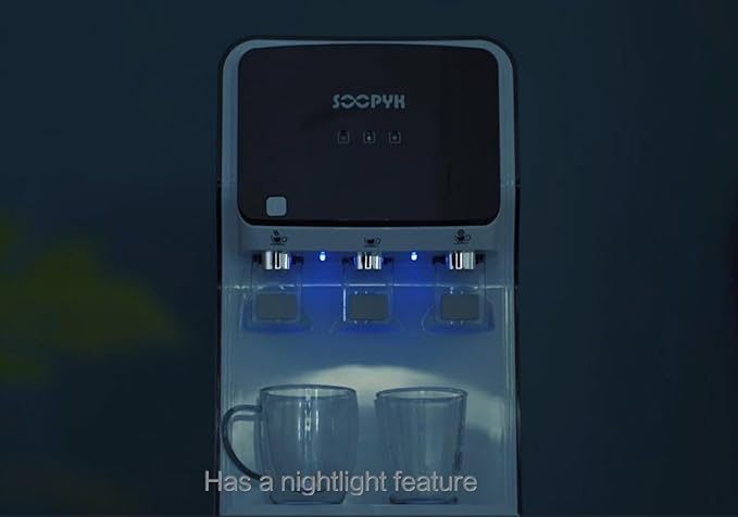 Self-Cleaning Bottom Load Water Cooler Dispenser for 5 Gallon Bottle 3 Temperature Settings Empty Bottle Alert Nightlight White