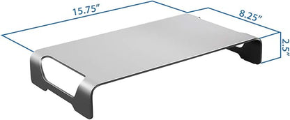 Mount-It! Aluminum Monitor Stand for iMac - Wide Unibody Monitor Riser - Metal Monitor Stand Desktop Organizer with Keyboard Storage - Universal Desktop Monitor Riser for PC, iMac, MacBook, Laptop