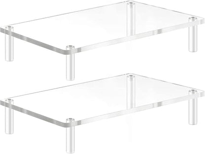 YestBuy Acrylic Monitor Stand Riser, Clear Computer Stand for Laptop, iMac, Pc, Printer, Desktop Ergonomic, Desk Riser Work from Home Accessories Office Supplies Platform Save Space