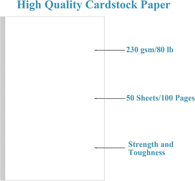 (2-Pack) 11" x 17" White Legal Size Card Stock Paper - 100 Sheets Premium Smooth 80lb Cover Cardstock, Perfect for Documents, Programs, Menus Printing