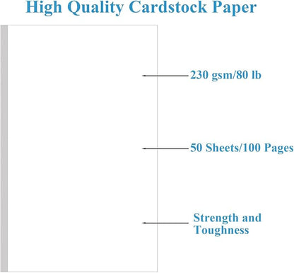 (2-Pack) 11" x 17" White Legal Size Card Stock Paper - 100 Sheets Premium Smooth 80lb Cover Cardstock, Perfect for Documents, Programs, Menus Printing