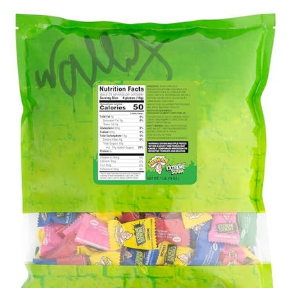 WARHEADS - Extreme Sour Hard Candy - Sour Apple, Black Cherry, Blue Raspberry, Lemon & Watermelon Flavors, Great for Parades- 1lb. Bulk Bag