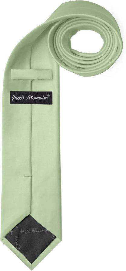 Jacob Alexander Solid Color Mens Tie - Soft-lined Necktie - Timeless Formal Look for Weddings and Business - (Regular Size)