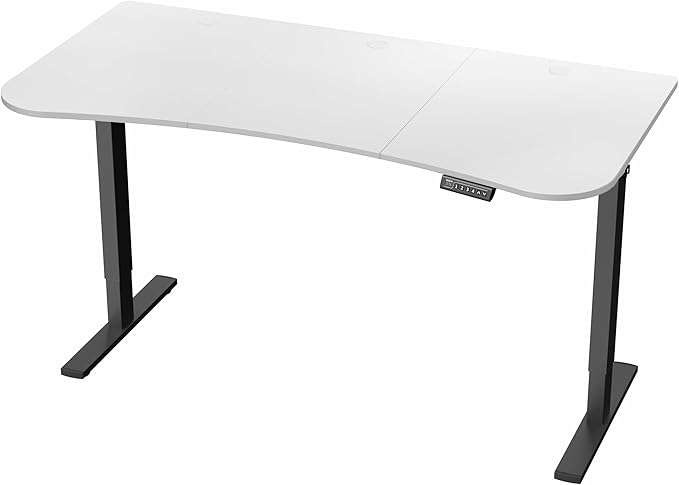 VIVO Electric 63 x 32 in Standing Desk, Memory Height Adjustment, 1B Series, White Top Black Frame, DESK-KIT-1B1W