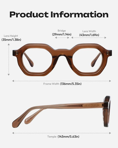 Blue Light Blocking Glasses - Anti Glare & Eyestrain, 99% Filter, Lightweight Acetate Frame for Gaming/Office/Reading