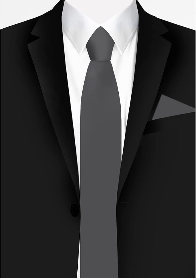Jacob Alexander Men's Slim Width 2.75" Solid Color Tie