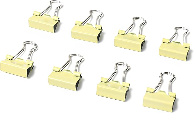 100 Pack Mini Yellow Binder Clips 5/8 Inch (15 mm), Colored Little Paper Clamps, Small Tiny Micro Size Paper Clips for Office Home School Business 0.6"