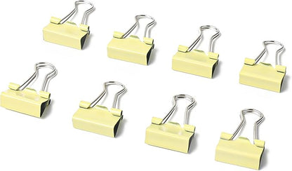 100 Pack Mini Yellow Binder Clips 5/8 Inch (15 mm), Colored Little Paper Clamps, Small Tiny Micro Size Paper Clips for Office Home School Business 0.6"