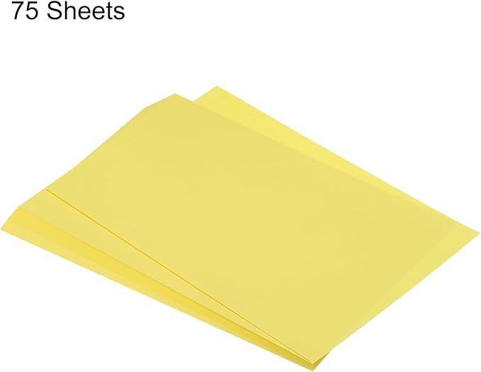 MECCANIXITY 75 Sheets A4 Colored Print Copy Paper 8.3" x 11.7" Origami Paper Printer Paper 80gsm for Printing, Document Copying, Art Craft,Bright Yellow